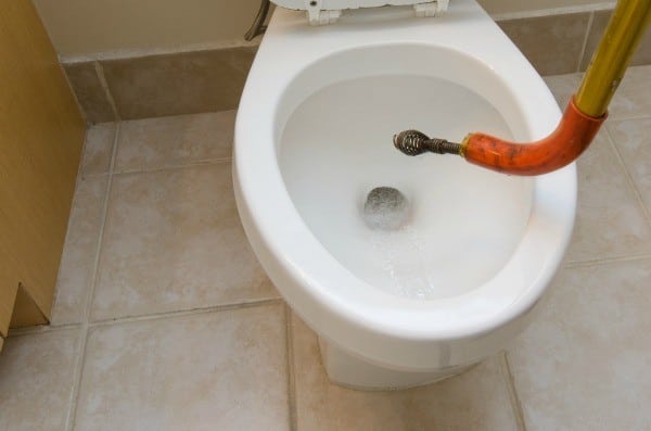 Débouchage un WC avec un furet